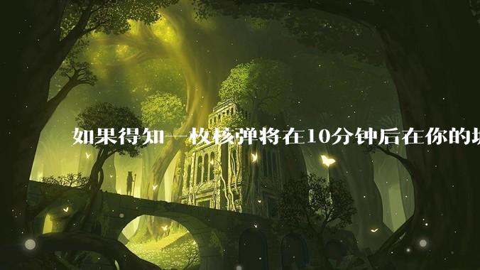 如果得知一枚核弹将在10分钟后在你的城市爆炸，除了等死还能干嘛？